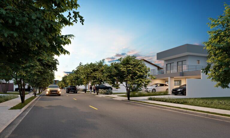 arqpix je rua mostrando casas